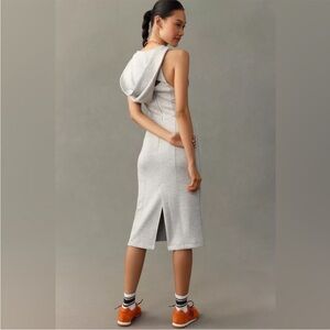 Anthropologie Daily Practice Sporty Grey Polo Tank Midi Dress Size S